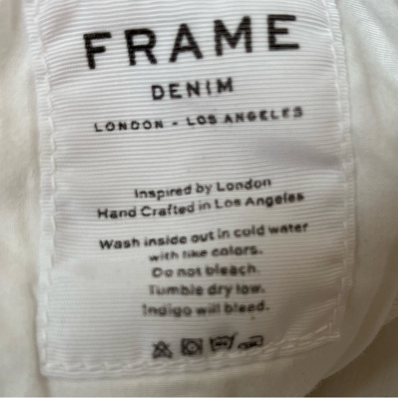 Frame Denim Women’s White Distressed Skinny Jeans Size 24 - Picture 9 of 11